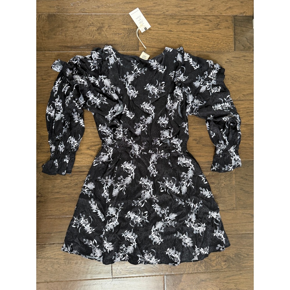 NWT Good Hart Boho Floral Ruffle Mini Dress Small - Picture 5 of 6
